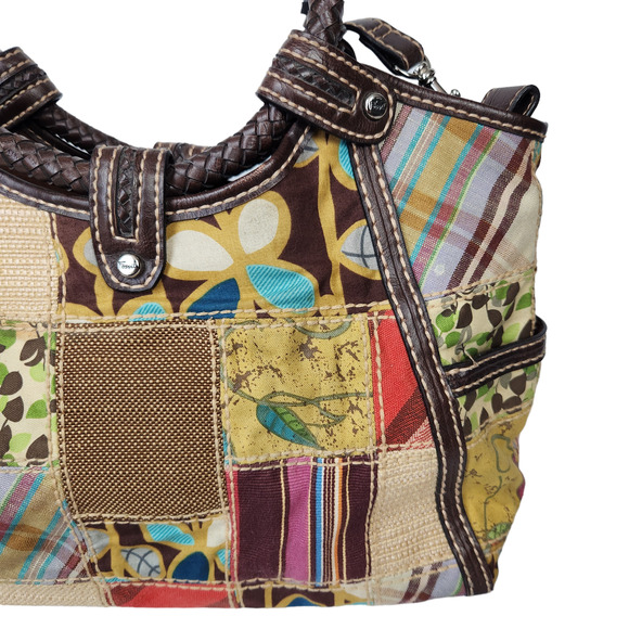 Fossil Handbag Patchwork Fabric Boho Floral Shoulder Strap - Picture 7 of 11